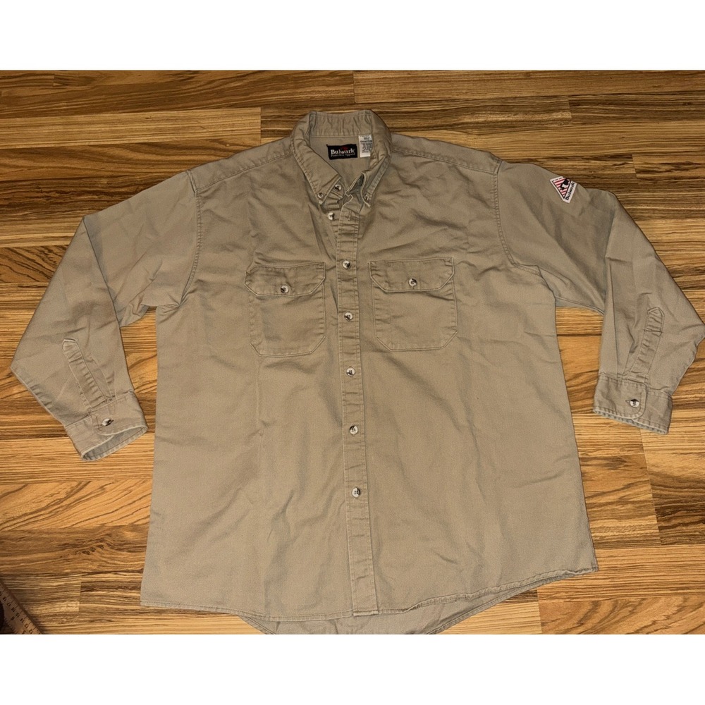Bulwark FR Flame Resistant Button Front Long Sleeve Shirt Mens XLarge XL